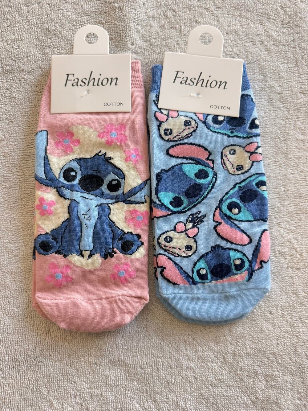 Set of 2 pair of ankle socks of Stitch one size fit shoe size 5-10